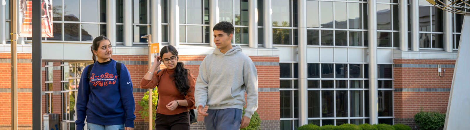 International Students walking outside